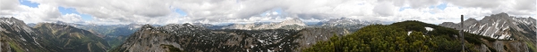 360° Panorama von der Frauenmauer über die Eisenerzer Alpen und das Hochschwabgebiet
